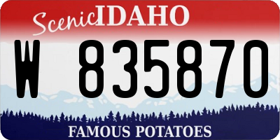 ID license plate W835870