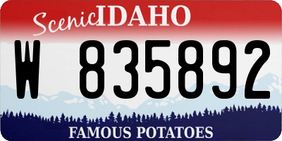ID license plate W835892