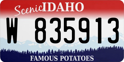 ID license plate W835913