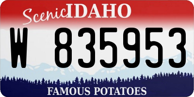 ID license plate W835953
