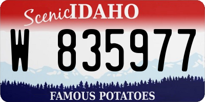 ID license plate W835977