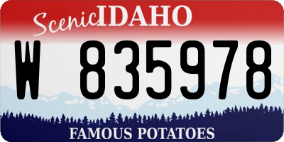 ID license plate W835978