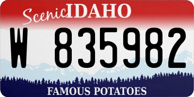 ID license plate W835982