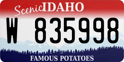 ID license plate W835998