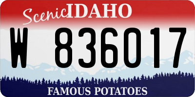 ID license plate W836017