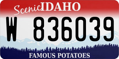 ID license plate W836039