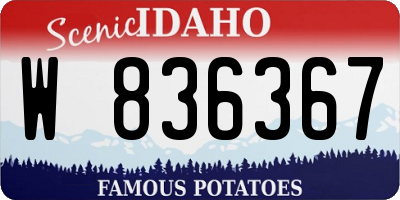 ID license plate W836367