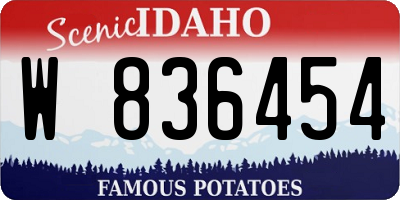 ID license plate W836454