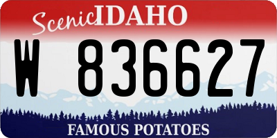 ID license plate W836627