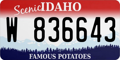 ID license plate W836643