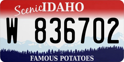 ID license plate W836702
