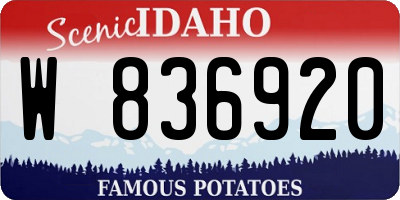ID license plate W836920