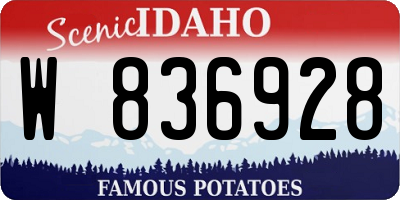 ID license plate W836928