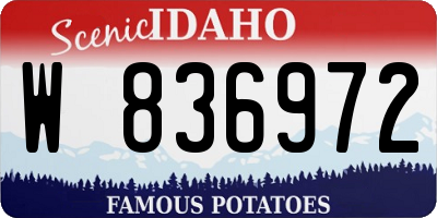 ID license plate W836972