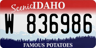 ID license plate W836986