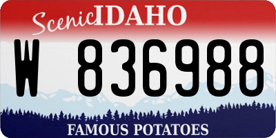 ID license plate W836988