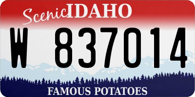 ID license plate W837014