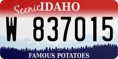 ID license plate W837015