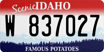 ID license plate W837027