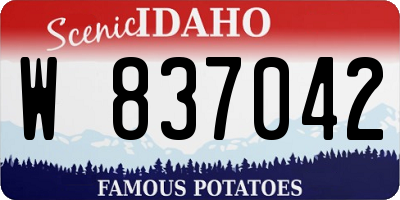 ID license plate W837042