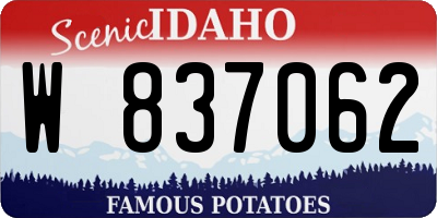 ID license plate W837062
