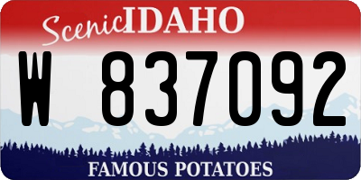 ID license plate W837092
