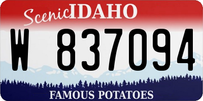 ID license plate W837094