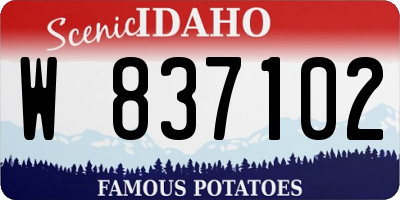 ID license plate W837102
