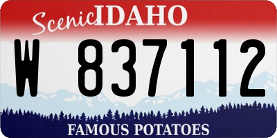 ID license plate W837112