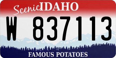 ID license plate W837113