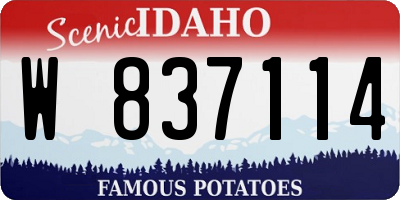 ID license plate W837114
