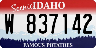 ID license plate W837142