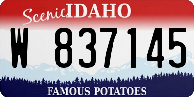 ID license plate W837145