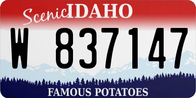 ID license plate W837147