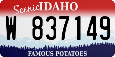 ID license plate W837149