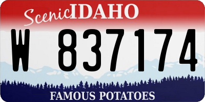 ID license plate W837174