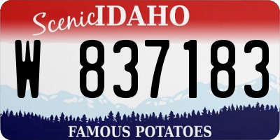 ID license plate W837183