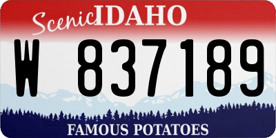 ID license plate W837189