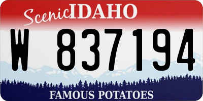ID license plate W837194
