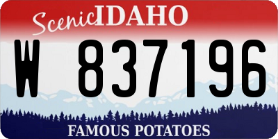 ID license plate W837196
