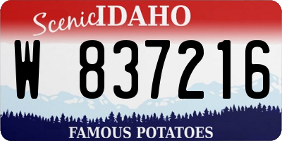 ID license plate W837216