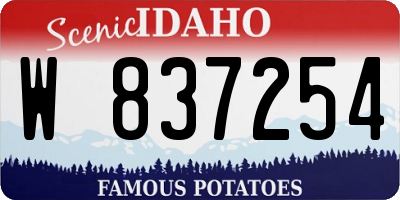 ID license plate W837254