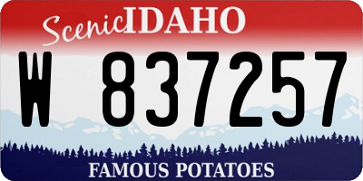 ID license plate W837257