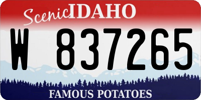 ID license plate W837265