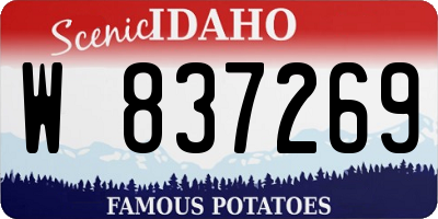 ID license plate W837269