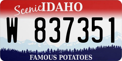 ID license plate W837351