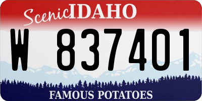 ID license plate W837401