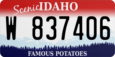 ID license plate W837406