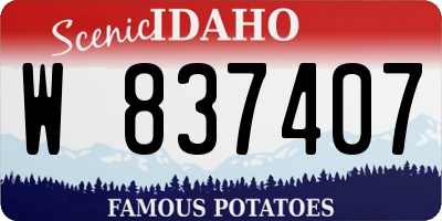 ID license plate W837407