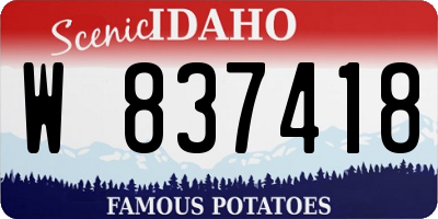 ID license plate W837418